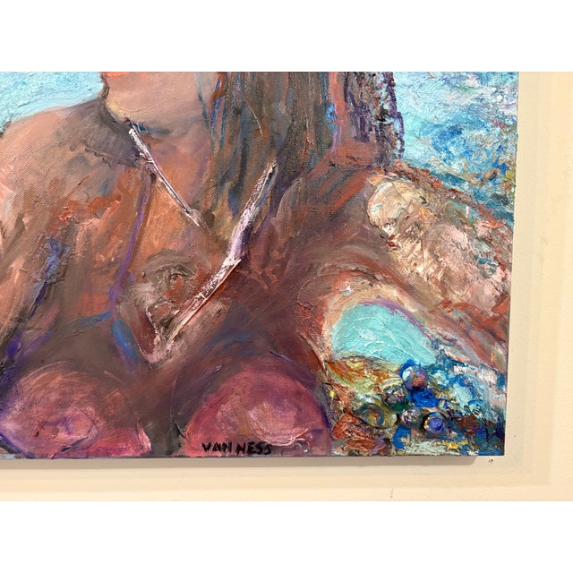 Cerulean “Islands in the Stream”, Original Oil Painting, Figurative, Textural, Abstract Art For Sale - Image 8 of 9