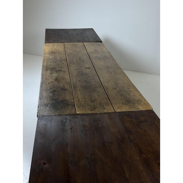 French antique dining table. Country style. 19th century. Two extension leaves are not original and date from the mid-20th...