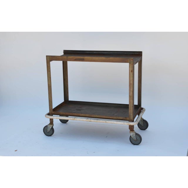 1950s Sturdy Industrial Bar Cart On Wheels Chairish