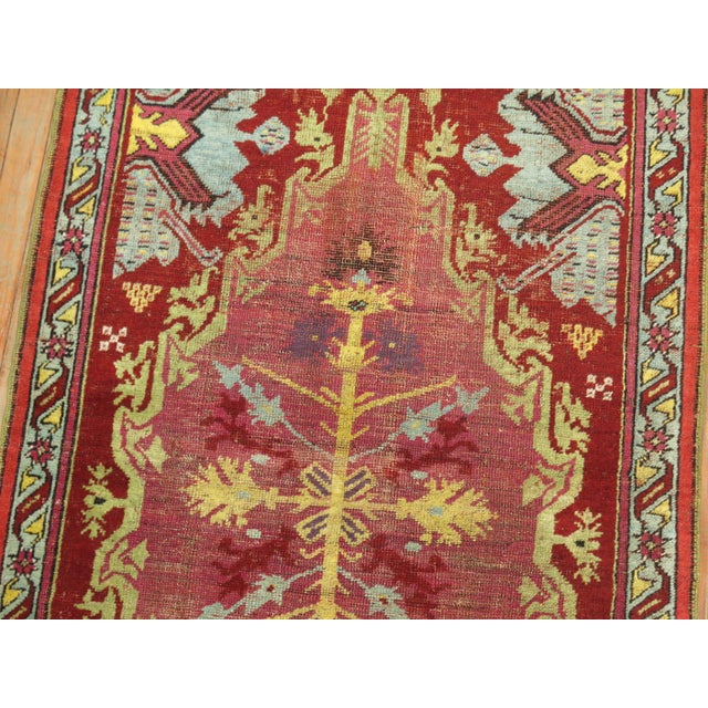 Islamic Cranberry 19th Century Antique Turkish Ghiordes Rug For Sale - Image 3 of 18