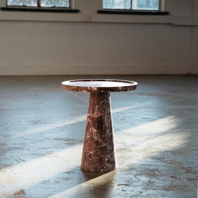 Early 21st Century Rosso Levanto Marble Cone Side Table by Kiwano Concept For Sale - Image 5 of 10
