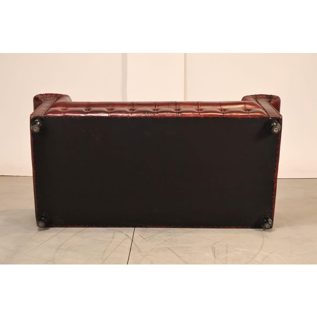 Chesterfield Style Oxford Red Leather Sofa For Sale - Image 16 of 17
