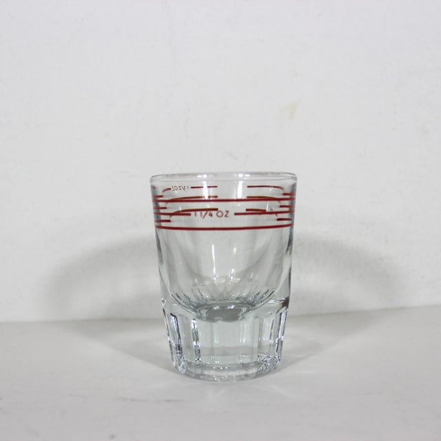 Glass Vintage Dominion Glass Jigger Red Lines Bar Measure 1 1/2 Ounce Oz Measuring Shot For Sale - Image 7 of 9