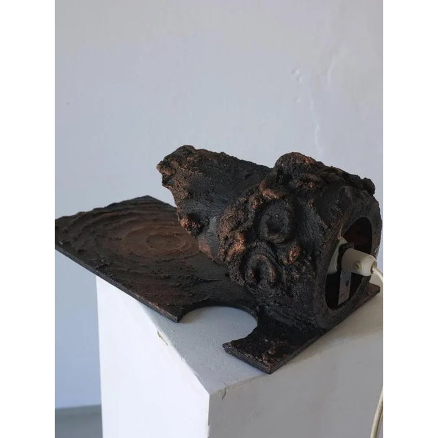Brown Brutalist Ceramic Wall Sconce by Jouko Kytömaa, 1970s For Sale - Image 8 of 13