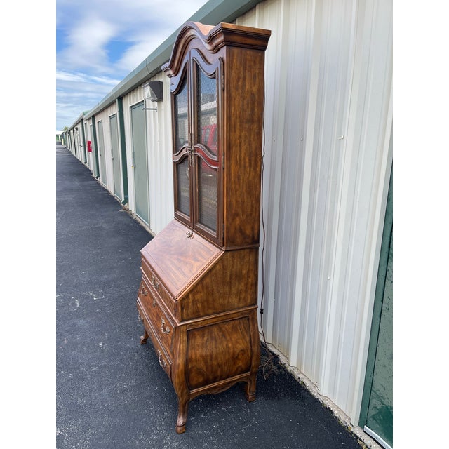 1980s Drexel Heritage Grand Villa Collection Bombay Secretary Desk With Hutch For Sale - Image 9 of 12