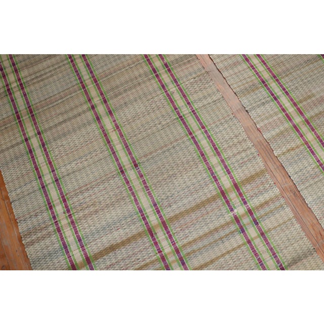 Plaid American Rag Rug Runners, Set of 2, Mid-20th Century - 3'2" x 14'11" For Sale In New York - Image 6 of 6