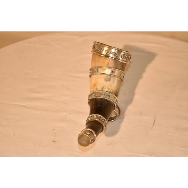 Rustic European Circa 1920's Drinking Horn on Stand For Sale - Image 3 of 7