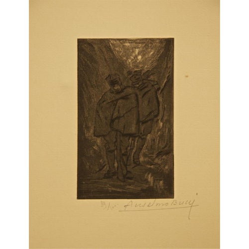 Anselmo Bucci, The Mess, Etching, 1917 For Sale