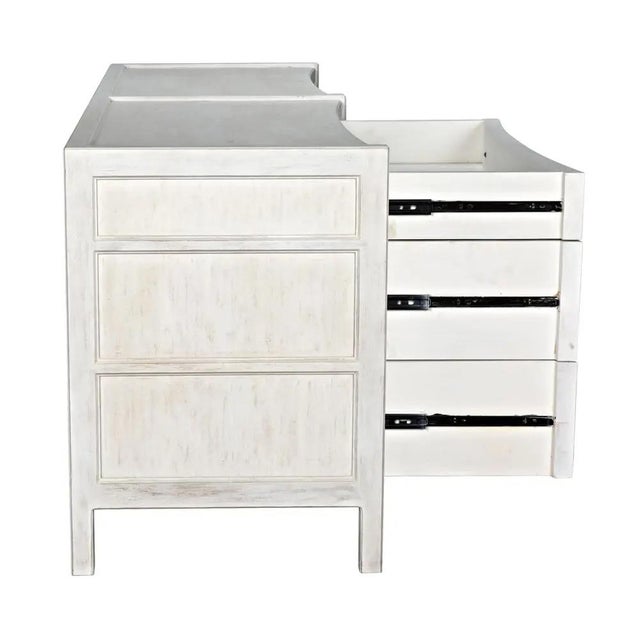 NOIR Hampton 6 Drawer Dresser, White Wash For Sale - Image 9 of 11