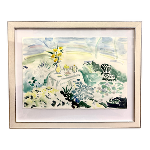 Afternoon Tea, by Acclaimed Beverly Erschell Original Water Color Piece Garden Scene