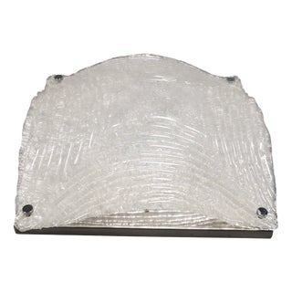 Italian Ice Glass and Chrome Wall Sconce or Ceiling Lamp, 1970s For Sale