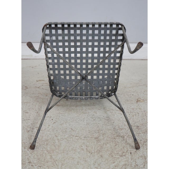 Set of 4 Mid Century Modern Woven Metal Seat Bistro Chairs For Sale - Image 18 of 18