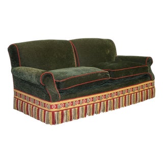 British Handmade Green Fabric Sofa by Peter Dudgeon For Sale