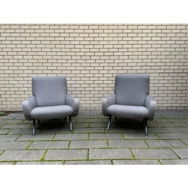 A beautifully preserved pair of vintage Marco Zanuso “Lady” Chairs, originally designed in 1951 for Arflex (unmarked) and...