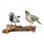 Vintage Hand-Carved & Painted Wooden House Sparrow Bird Sculpture on Driftwood Base For Sale
