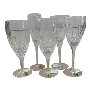 Lismore White Wine, Two Iced Beverages, Red Wine, and Champagne Flute by Waterford- 5 Pieces For Sale