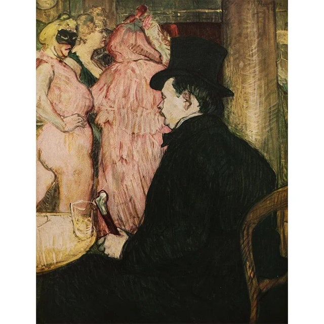 1950s After Toulouse-Lautrec "Maxime Dethomas at the Opera Ball" Vintage Full Color Impressionist Print For Sale In Dallas - Image 6 of 8