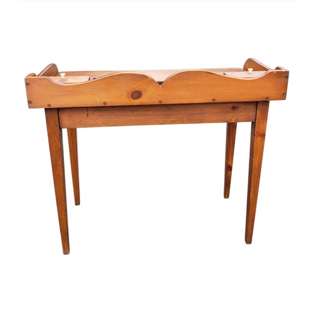 1950s William Fetner Early American Style Solid Pine Writing Desk
