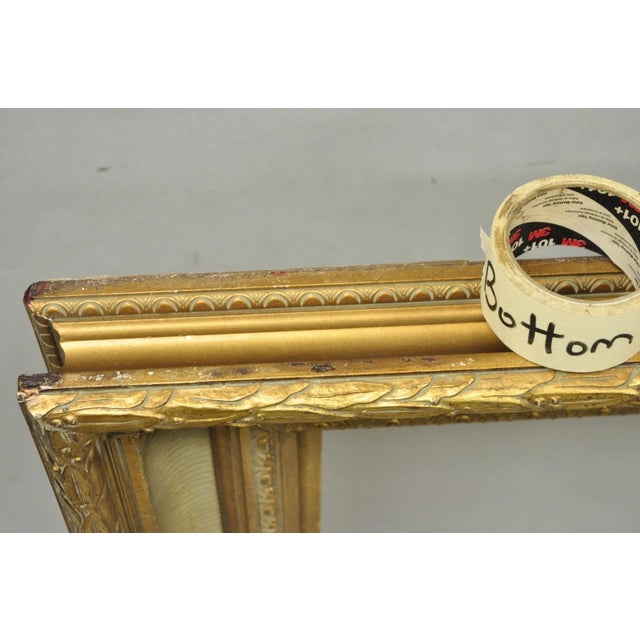 Vintage Large 42x36 French Louis XV Style Gold Gilt Wall Art Picture Frame For Sale - Image 16 of 18
