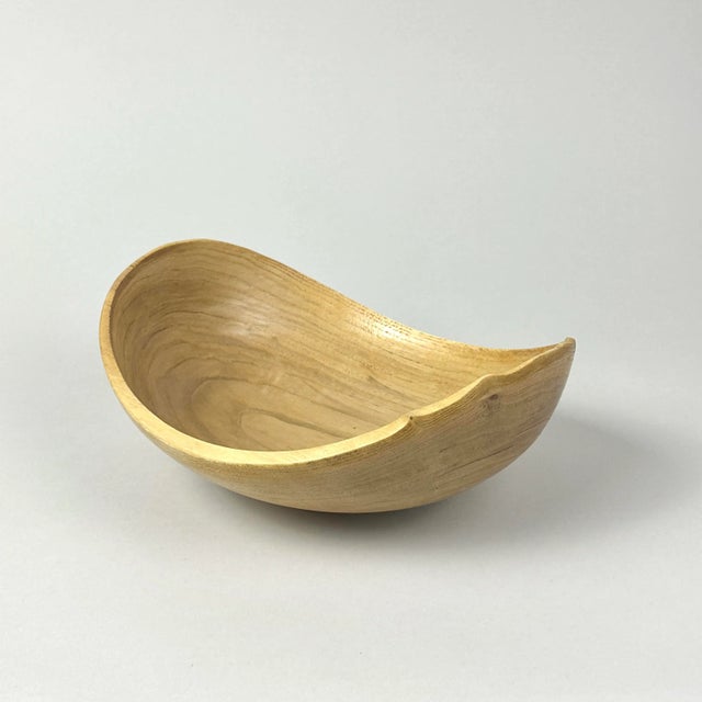 Organic Modern Hand Turned Studio Craft Chestnut and Elm Bowls. Signed at dated on the bottom. In very good condition with...