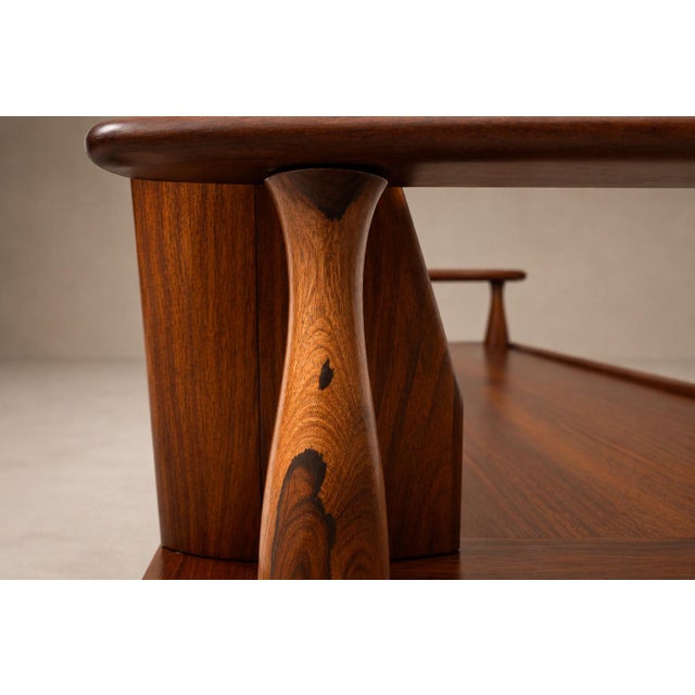 Sofa in Rosewood & Mohair by Liceu De Artes E Ofícios, Brazilian Modern, 1960s For Sale - Image 9 of 18