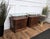 1950s Mid-Century Italian Art Deco Style Walnut Bedside Tables with Glass Tops, 1950s, Set of 2 For Sale - Image 5 of 10
