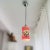 French Red Hand-Painted Glass Ceiling Lamp, 1950s For Sale - Image 3 of 9