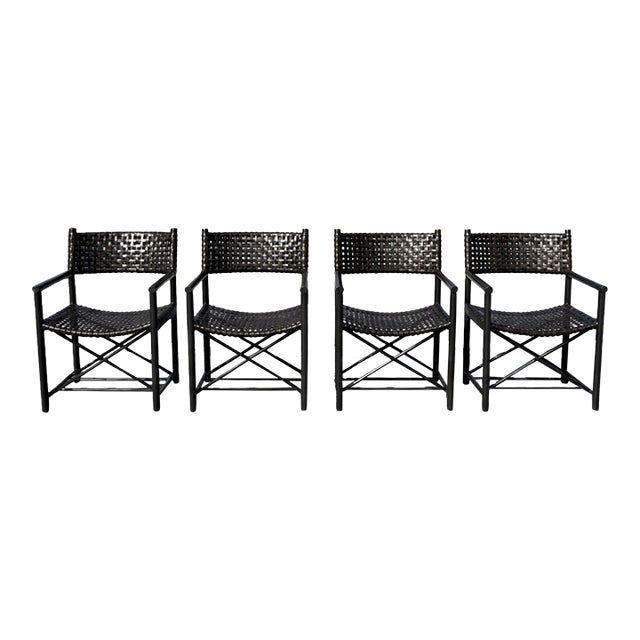 McGuire 4 Outdoor Dining Chairs For Sale