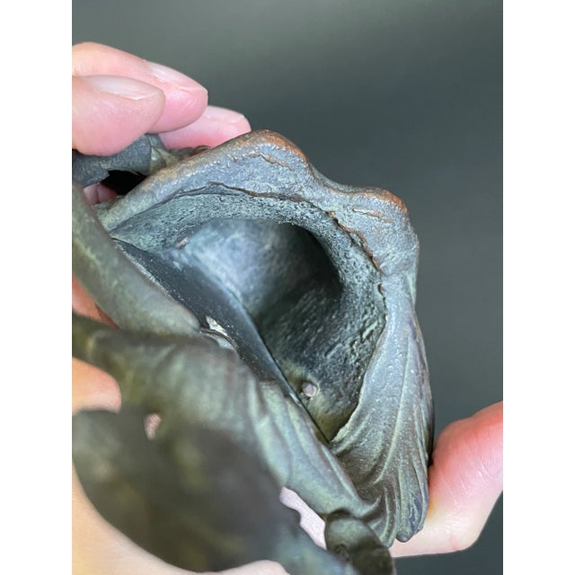 Antique Bronze French Lady Sculptural Wall Match Holder For Sale - Image 9 of 12