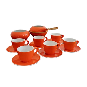 Coffee Set by János Török for Zsolnay Porcelain Manufactory, 1960s, Set of 16