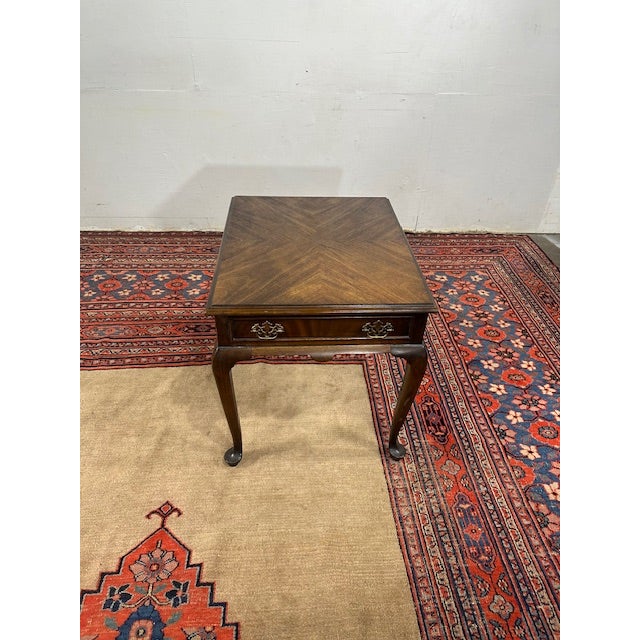 1990s 1990s Drexel Queen Ann Style Mahogany End Table For Sale - Image 5 of 10