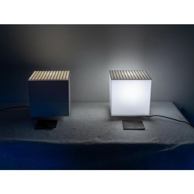 Lamps and Flower Vase Cube Light attributed to Studio OPI for Cini&Nils, 1970s For Sale - Image 3 of 13
