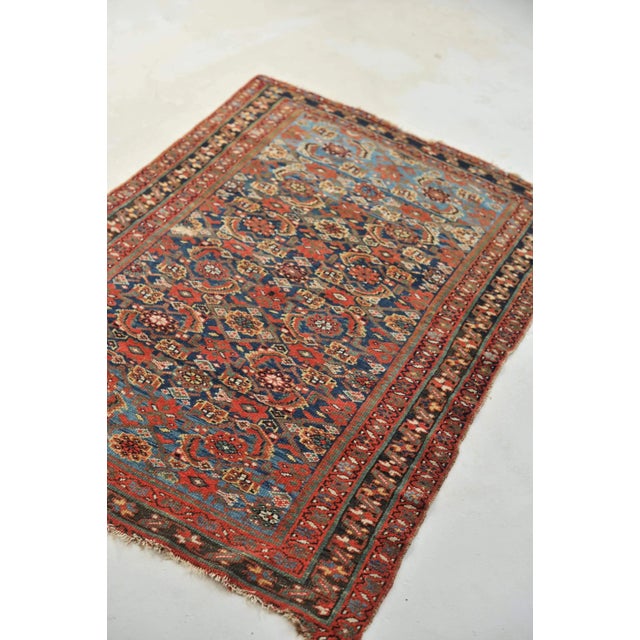 1930s 1930s Navy & Sky Blue Two-Toned Rug, 3.5 x 4.11 For Sale - Image 5 of 11