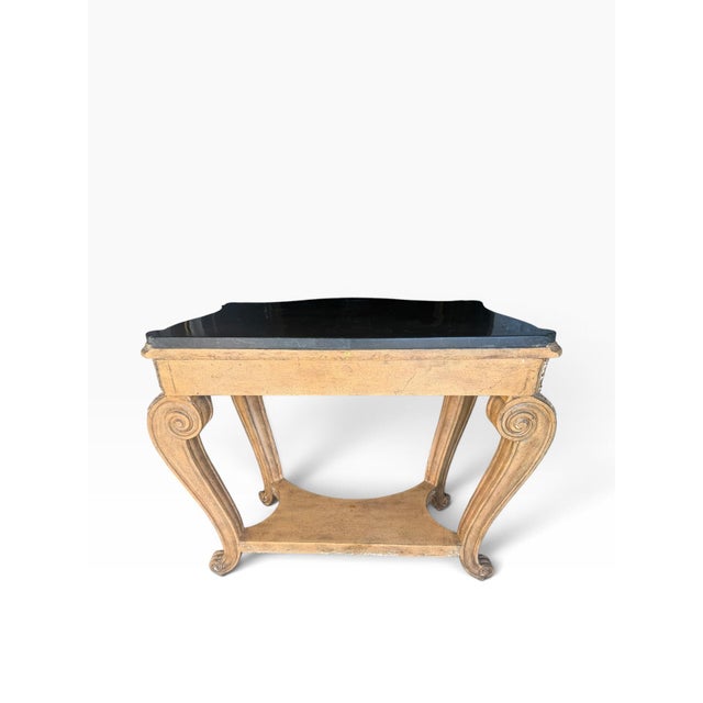 Vintage French Provincial Rococo Style Console Table With Tessellated Stone Top For Sale In Boston - Image 6 of 13