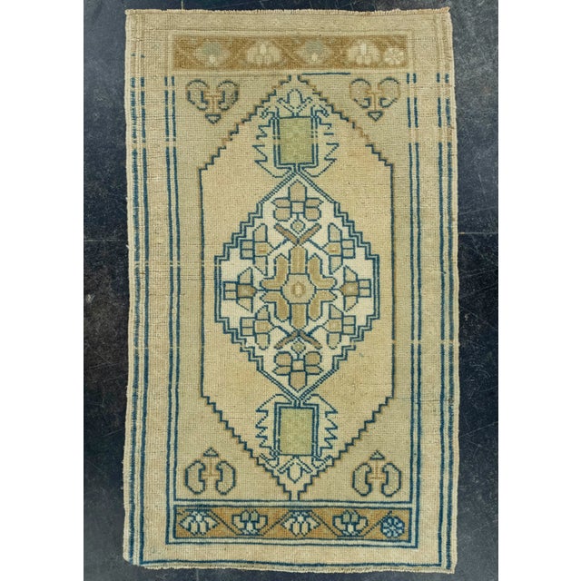 Brown Turkish Mini Rug Oriental Hand Knotted Vintage Rug 1'11" x 3'3" #16686 For Sale - Image 8 of 8