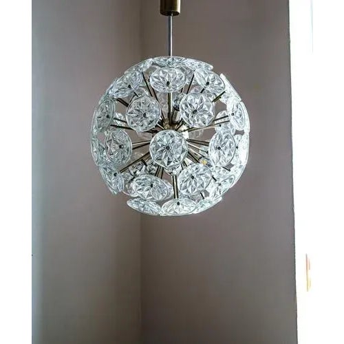 Starburst Chrome and Glass Chandelier from Val Saint Lambert, France, 1960s For Sale - Image 8 of 12