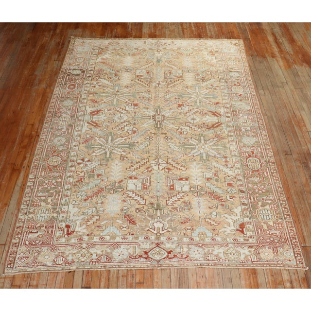 A room size 2nd quarter of the 20th Century Persian Heriz Room Size Rug 6'10'' x 9'10'' With distinctive large scale...