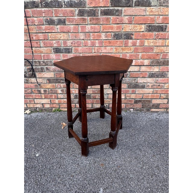 Early 20th Century 19th Century English Hexagon Side Table For Sale - Image 5 of 8