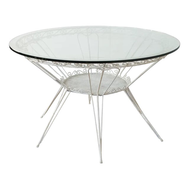 Round Garden Tea Table in Wrought Iron by Gio Ponti, 1950s For Sale