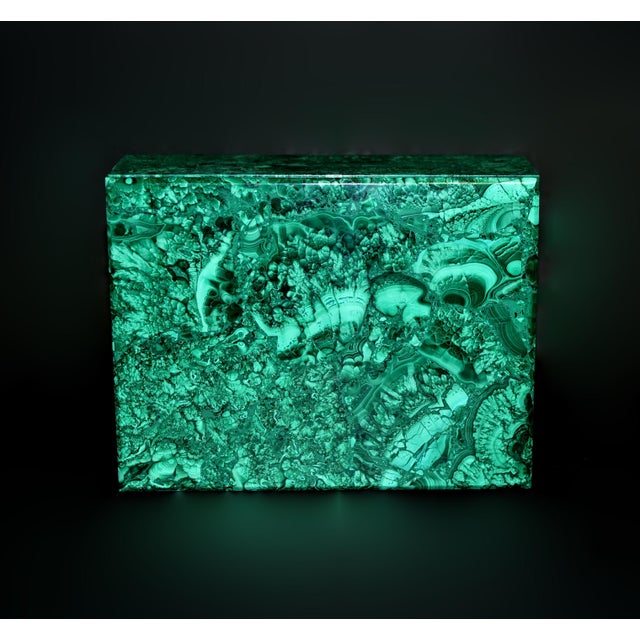 2020s Rare Huge Natural Malachite Box 8" For Sale - Image 5 of 12