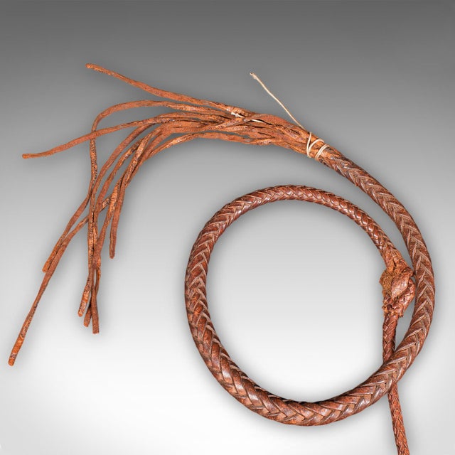 Brown 9' Long Antique Hunting Whip, English Leather, Silver, Equestrian, Swaine Adeney For Sale - Image 8 of 11