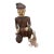 Mid 20th Century Hand-Carved Chinese Wooden Figural Sculpture of Seated Musician With Drum For Sale