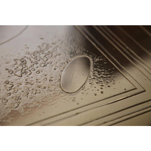 Metal Etched Brass Coffee Table by Ricco D. for Lova Creation, Belgium, 1980s For Sale - Image 7 of 9