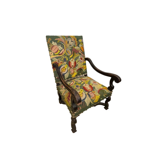 18th C. French Baroque Tapestry Armchairs - A Pair For Sale In Los Angeles - Image 6 of 15