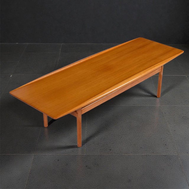 Ole Wanscher Ole Wanscher for Poul Jeppesens Mobelfabrik Danish Teak Surfboard Coffee Table For Sale - Image 4 of 9