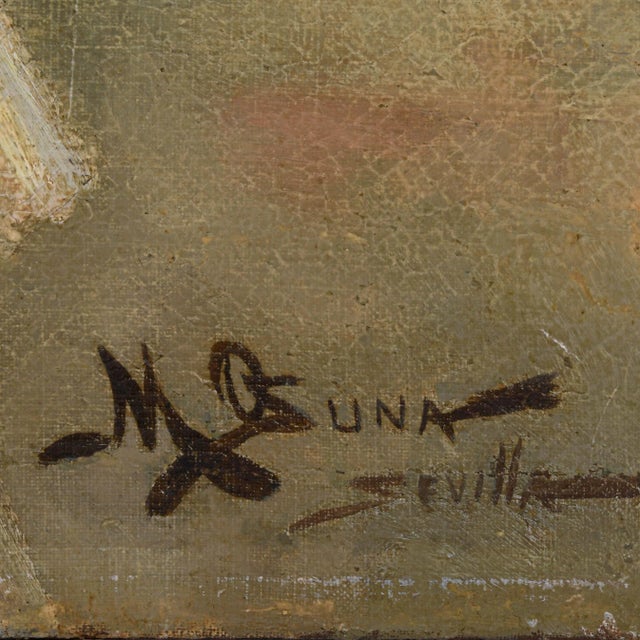 Antique Signed Manuel Ozuna Spanish Portrait Oil on Canvas For Sale - Image 4 of 9