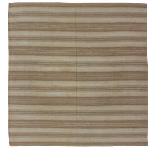 1930s Multi Paneled Persian Kilim With Square-Shaped, in Taupe, Light Brown For Sale