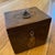 Antique Wooden Inlaid Tea Caddy / Lock Box Small 4 1/2" x 3 5/8" x 4 1/8" Lid, lined - NO KEY