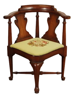 Queen Anne Style Mahogany Corner Chair