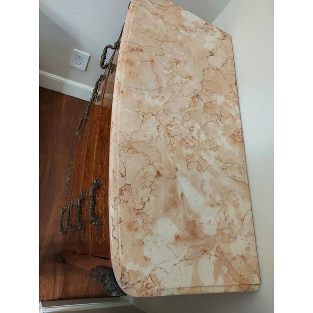 1980s French-Style Marble-Top Commode For Sale - Image 5 of 8